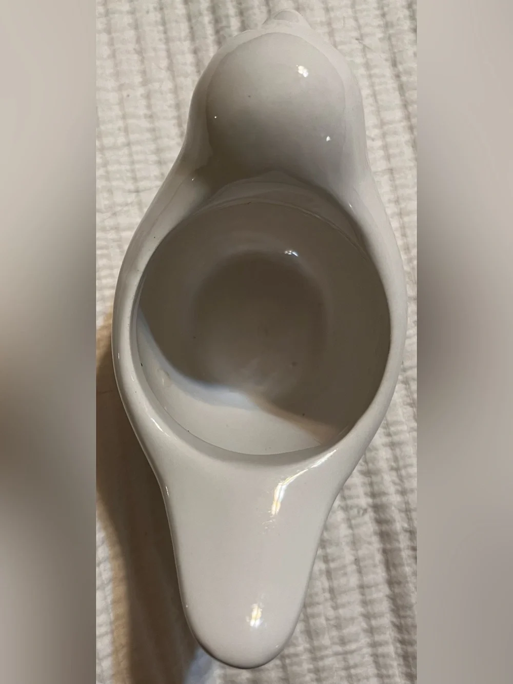 White Glossy Ceramic Bird Plant Pot